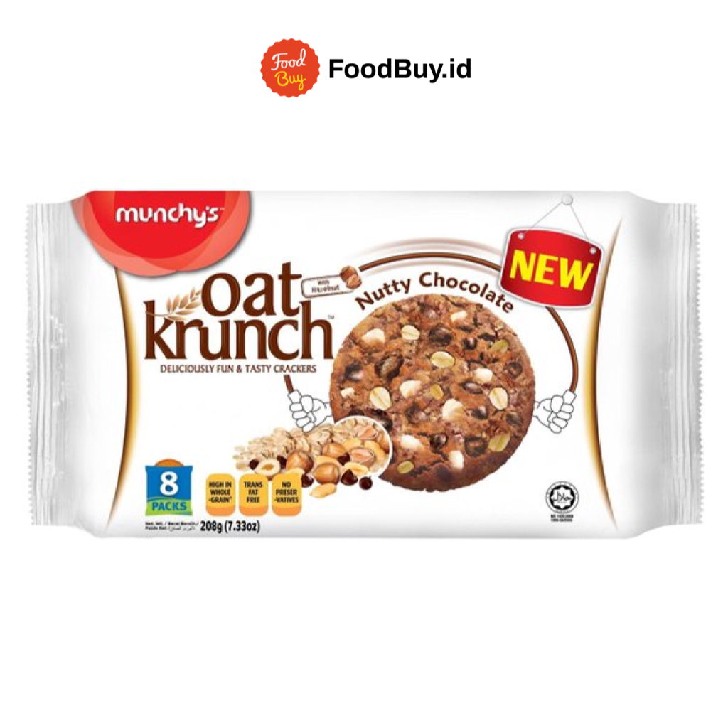 Jual Munchy's Biskuit Oat Krunch With Hazelnut Dark Chocolate 208 gr ...