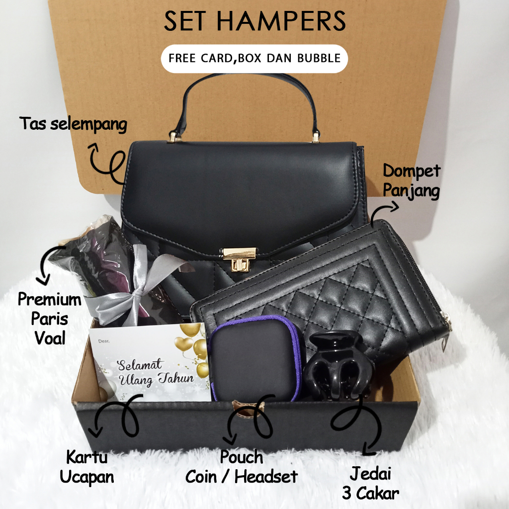 Jual Hampers Kado Ulang Tahun Cewek Set Tas Dompet Pouch Hadiah Ultah ...