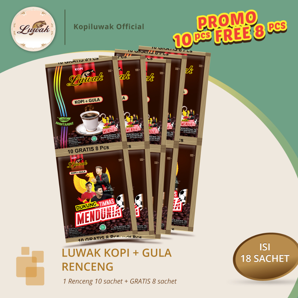 Jual KOPI LUWAK GULA RENCENG ( PROMO 10 FREE 8pc) Shopee Indonesia