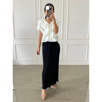 GLITTEN THE LABEL Rok Span Panjang Plisket Lidi Wavy Rok Span Plisket Wavy Rok Plisket Lidi Rok