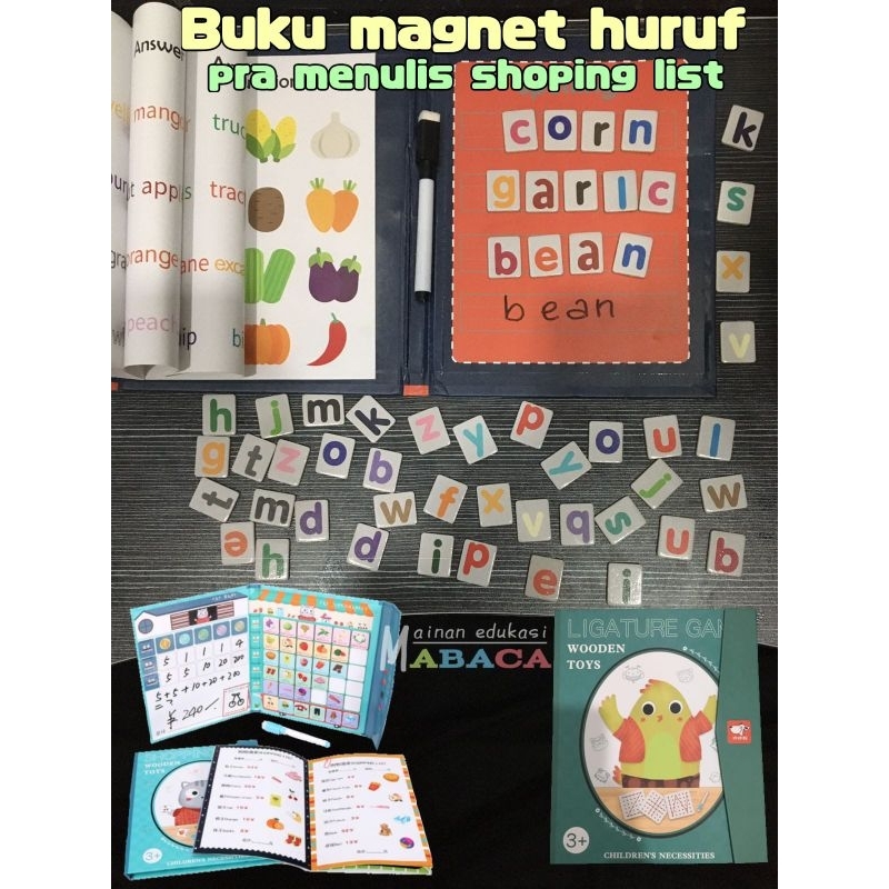 Jual Buku Magnet Belajar Huruf, Menulis, Pra Menulis, Shopping list ...