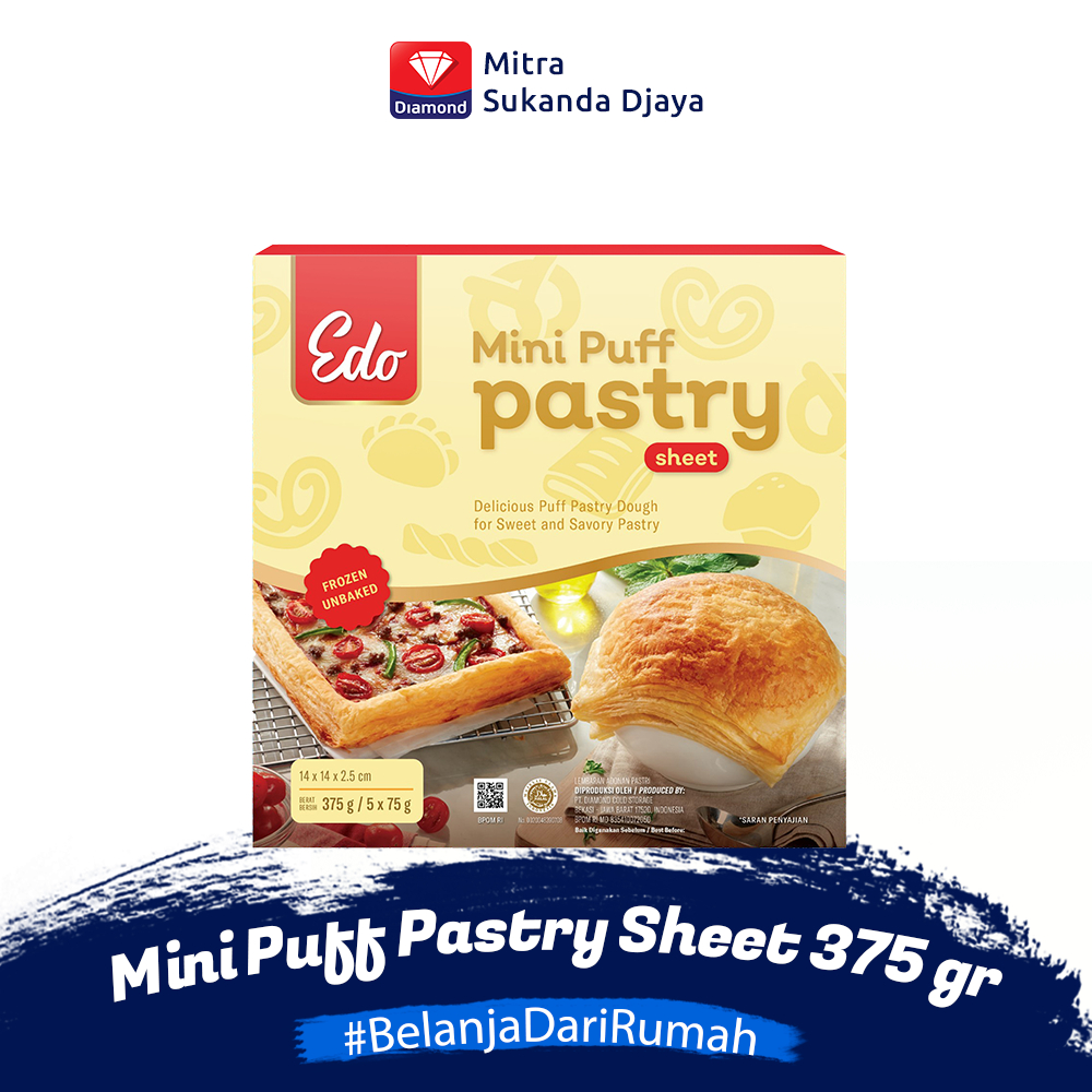 Jual Edo Puff Pastry Sheet| Adonan Roti Beku Unbaked| Kulit Pastry ...