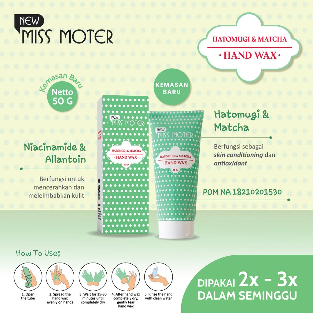 Jual Miss Moter Hatomugi & Matcha Hand Wax New Miss Moter Matcha