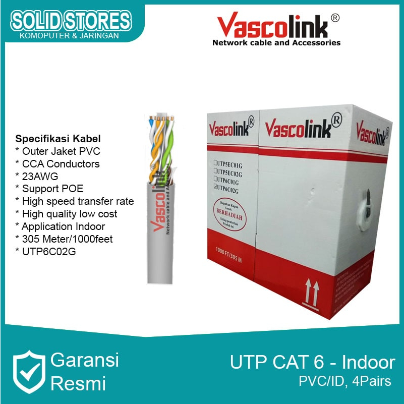 Jual Kabel Lan Utp Indoor Cat Vascolink Meter Shopee Indonesia