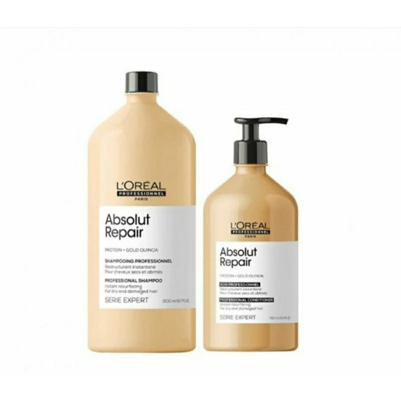 LOREAL SERIE EXPERT ABSOLUT REPAIR SHAMPOO 1500 ml + CONDITIONER 750 ml ( PROTEIN + OMEGA - 9 )