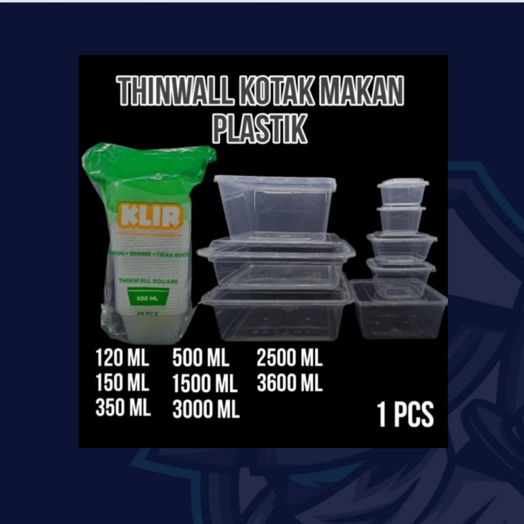 Jual kotak persegi square plastik food kotak makanan persegi berukuran