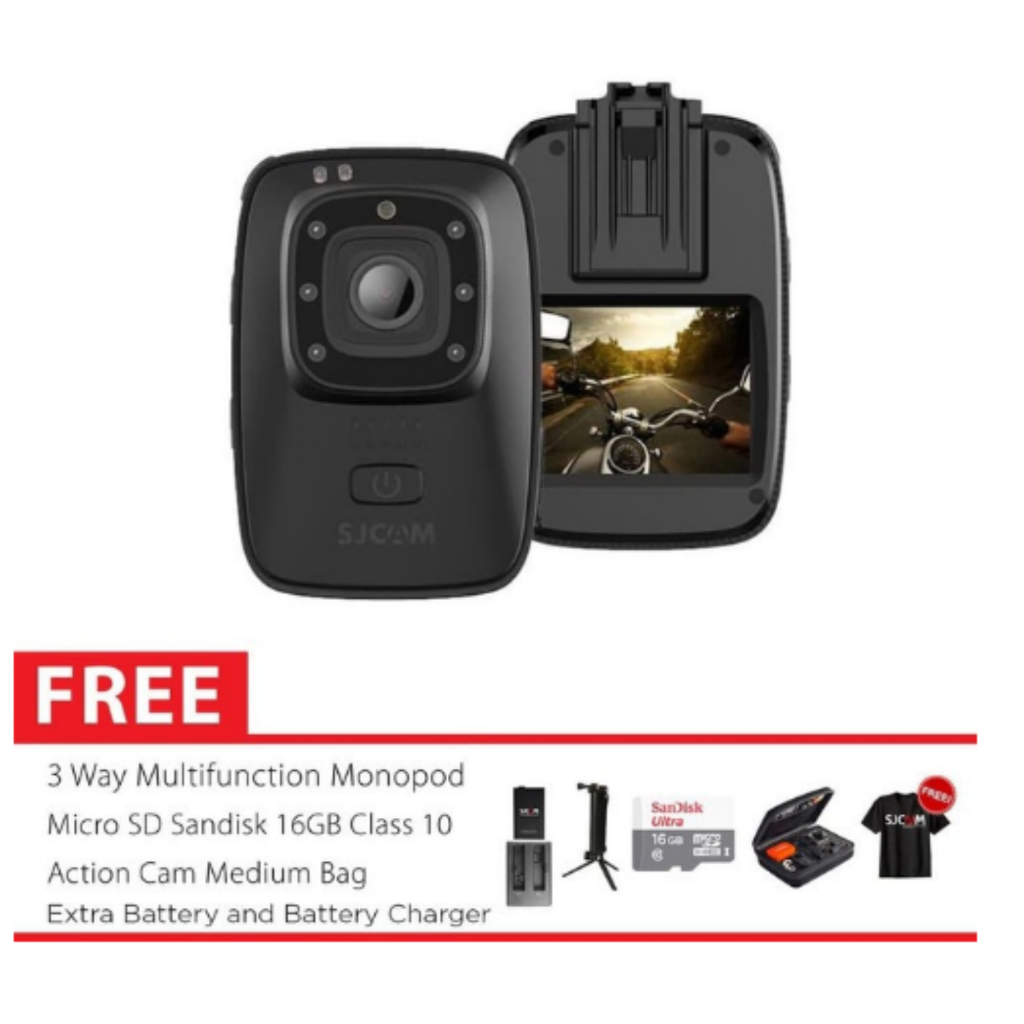 Jual SJCAM A10 Body Cam Infrared Night Vision Camera 3 Way Master 32GB ...