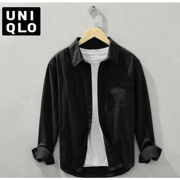 Kemeja Overshirt Pria Polos Lengan Panjang Slim Fit Casual Premium
