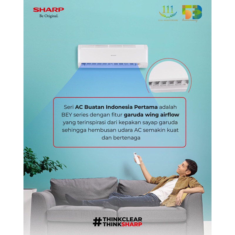 Jual AC SHARP 1/2PK AH 05BEY LOW WATT FREE VACUM | Shopee Indonesia