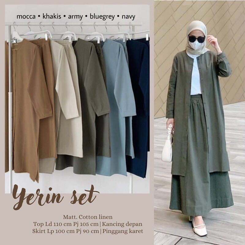Jual Yerin Set / Setelan Wanita Terbaru Matt Katun Linen / Atasan Tunik ...