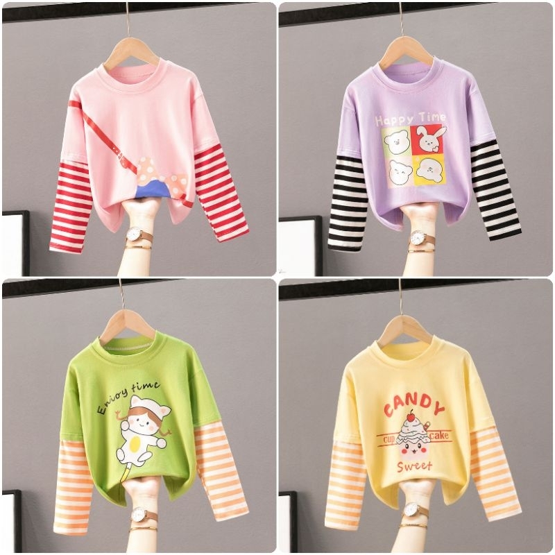Aero Amit Print Texture Kaos Anak Perempuan main image 0