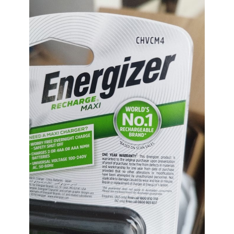 Jual Energizer Recharge + 4 Batt 2000mah CHVCM4 | Shopee Indonesia