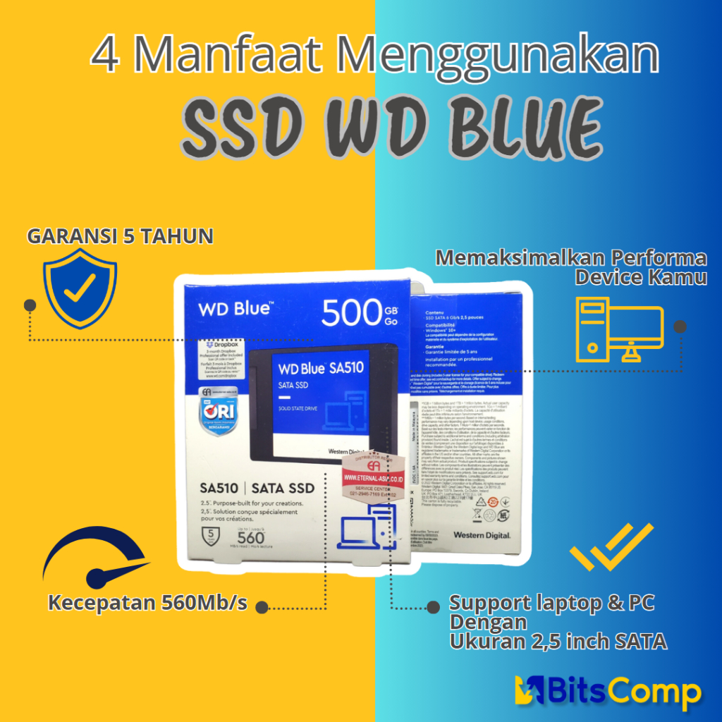 Jual Original Harddisk SSD 250GB 500GB 1TB WD Blue SATA internal