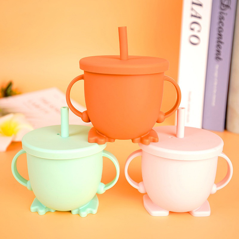 Jual Gelas Minum Bayi Silicone With Straw BPA Free Baby Safe Training