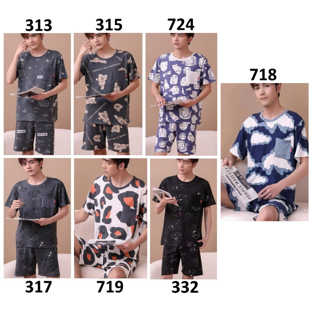 Jual Baju Tidur Pria Lengan Pendek Celana Pendek - Baju Santai Pria