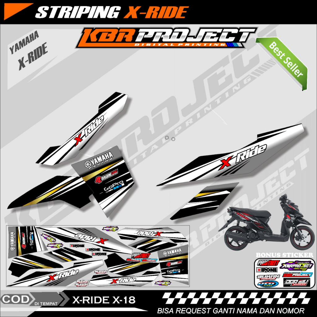 Jual X-RIDE STIKER SRTIPING PREMIUM KEREN STIKER LIS VARIASI MOTOR ...