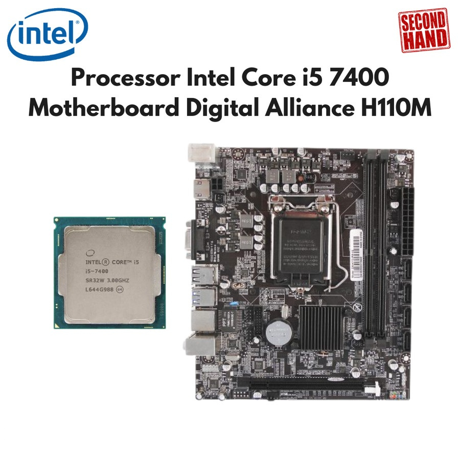 Jual Processor Intel Core i5 7400 Motherboard Digital Alliance H110M ...
