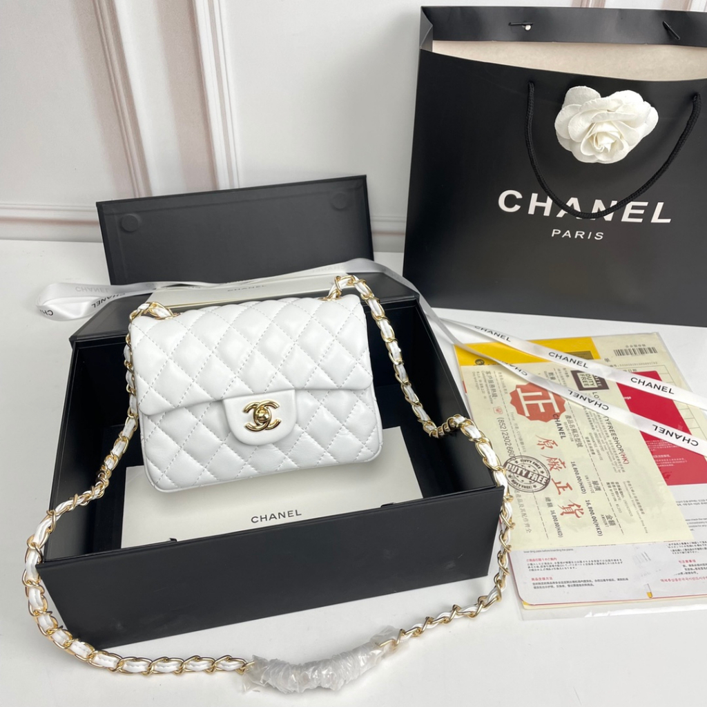 Chanel VIP Gift Classic Flap Runway Square Mini Pearl