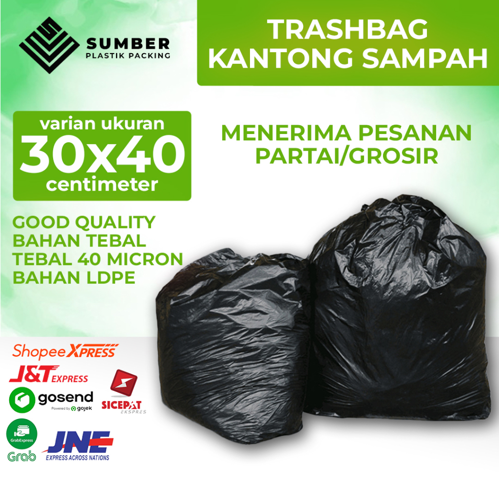 Jual Kantong Plastik Sampah 30x40 Trashbag Ldpe Hitam Plastik Murah Shopee Indonesia 6243