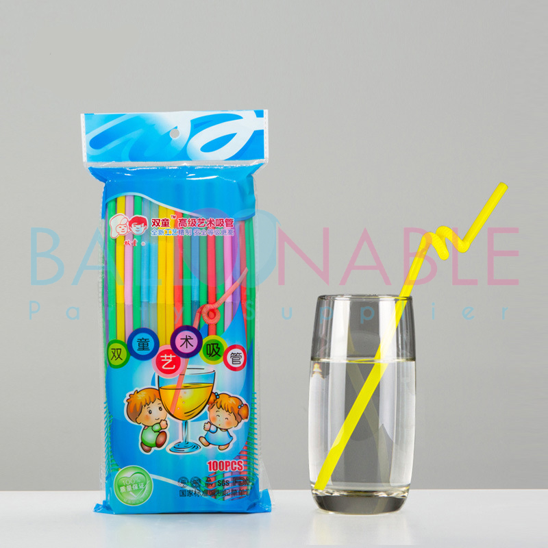 Jual Sedotan Plastik Ulir Warna Warni / Sedotan Spiral Warna Warni Isi