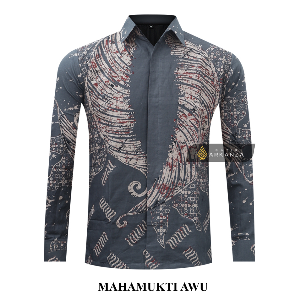 Jual BATIK ARKANZA Motif MAHAMUKTI AWU Hem Atasan Kemeja Baju Batik ...