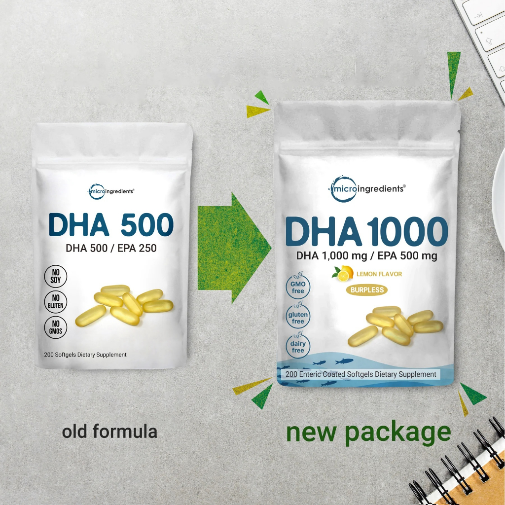 Jual MICRO INGREDIENTS Omega 3 Fish Oil DHA Supplements 1000mg with EPA