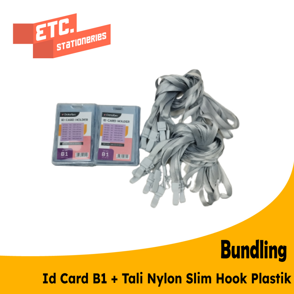 Jual Paket Bundling Id Card B1 + Tali Nylon Slim Hook Plastik (CBT-NYLK ...