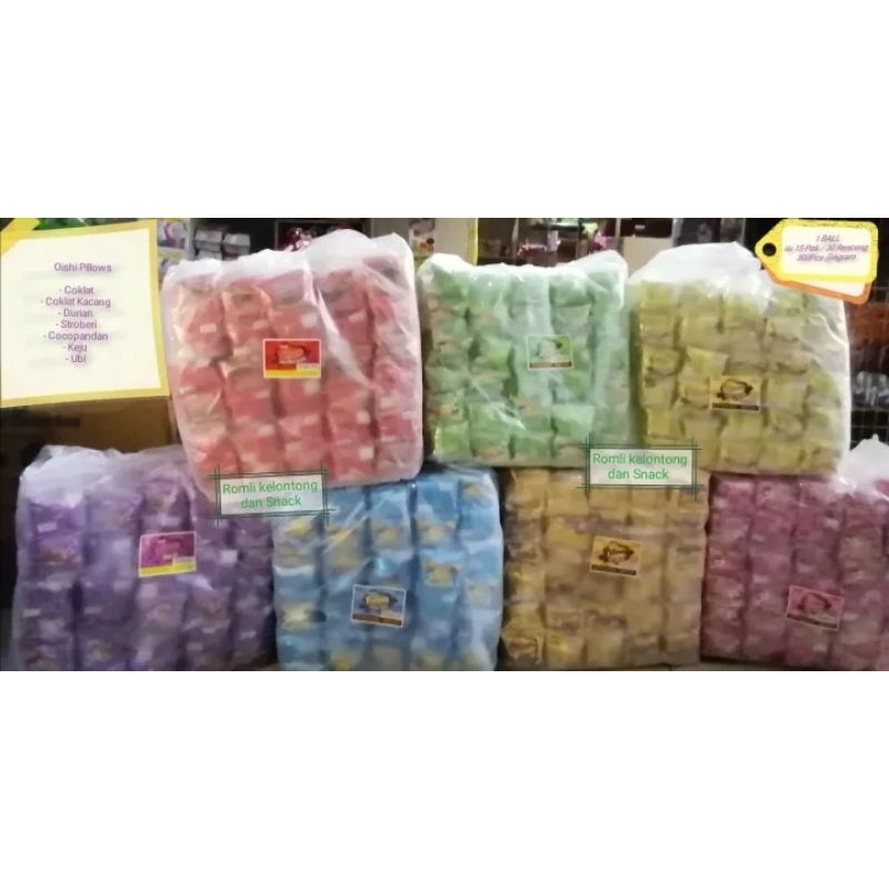 Jual Oishi Pillows Snack Pillow Renceng 1 Ball / Dus isi 15 Pak / 30 ...
