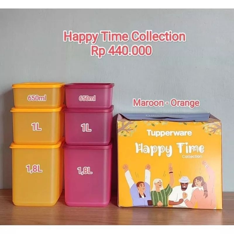 Jual Tupperware Promo - Happy Time ( Oren Merah ) | Shopee Indonesia