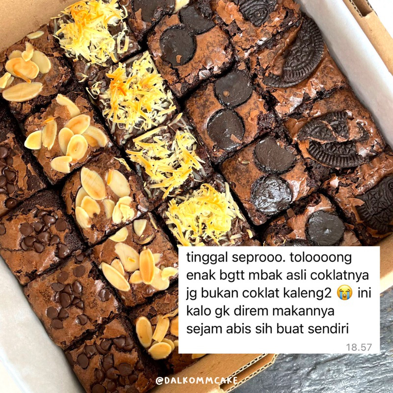 Jual Premium Fudgy Brownies Brownies Fudgy Cokelat Sekat Brownies Topping Sekat Brownies