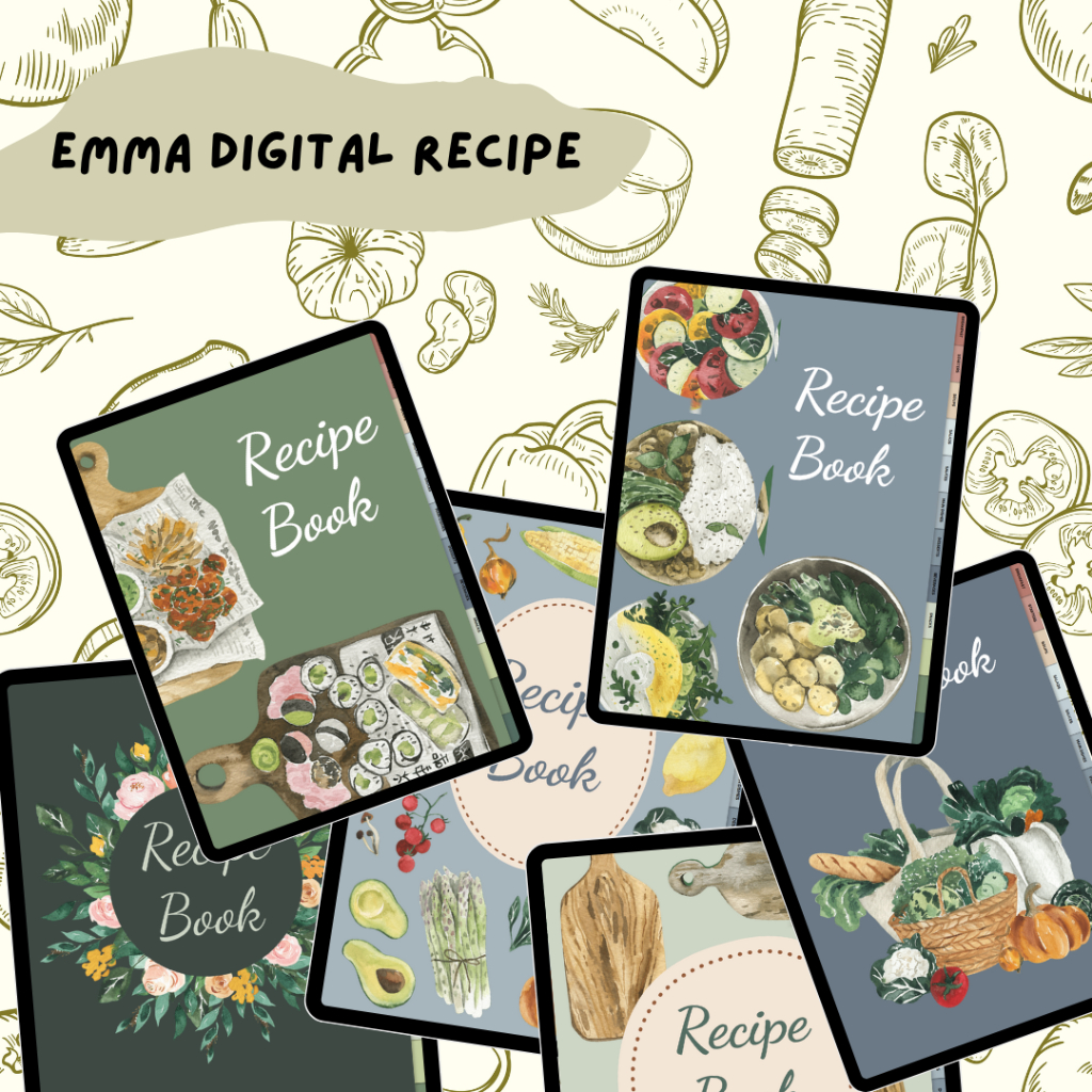 Jual Digital Recipe Groceries Planner only for Goodnotes IOS Emma