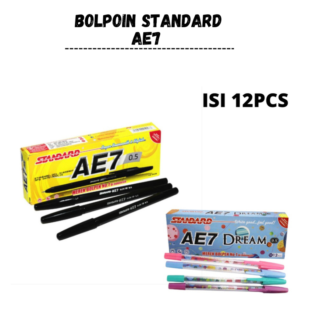 Jual Bolpoin Standard AE7 Hitam 0.5 @PAK | Shopee Indonesia