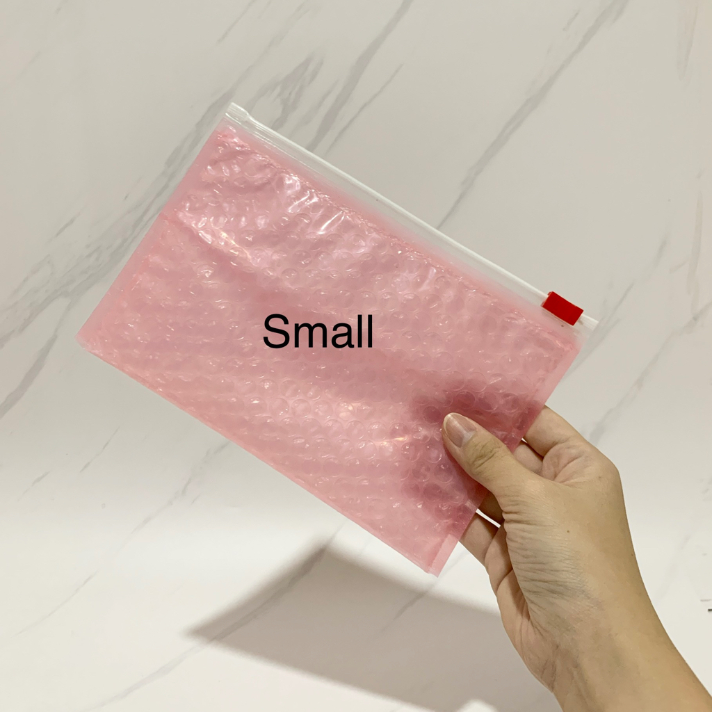 Jual GLOSSIER Pink Pouch STICKER zip lock bubblewrap tempat
