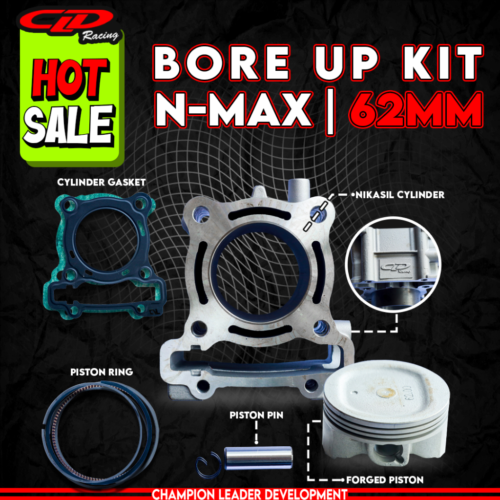 Jual Cylinder Blok Bore Up Kit CLD Racing Yamaha Nmax Uk 62 Shopee