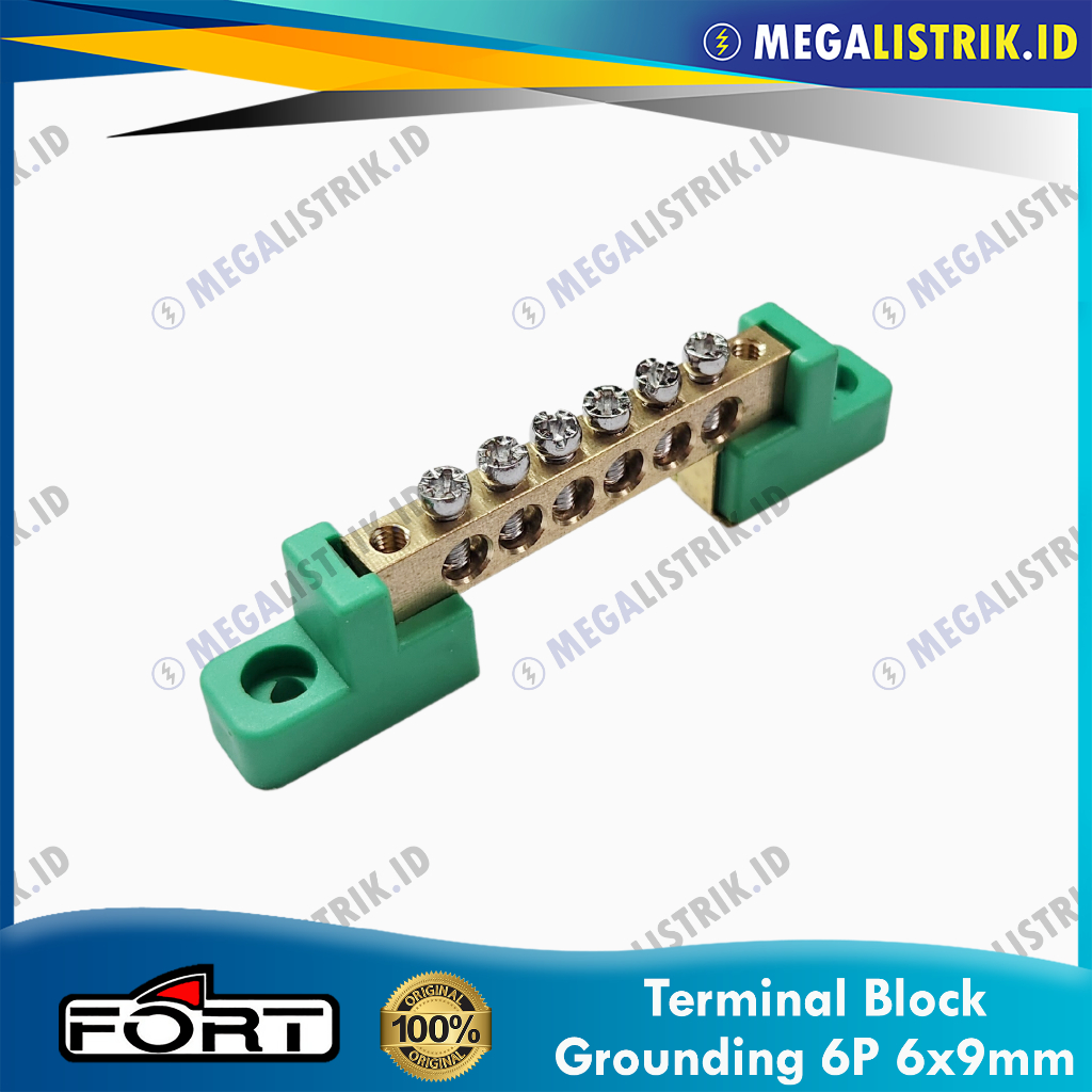 Jual TERMINAL BLOCK GROUNDING 6P 6X9 MM / TERMINAL BLOK GROUND ARDE 6
