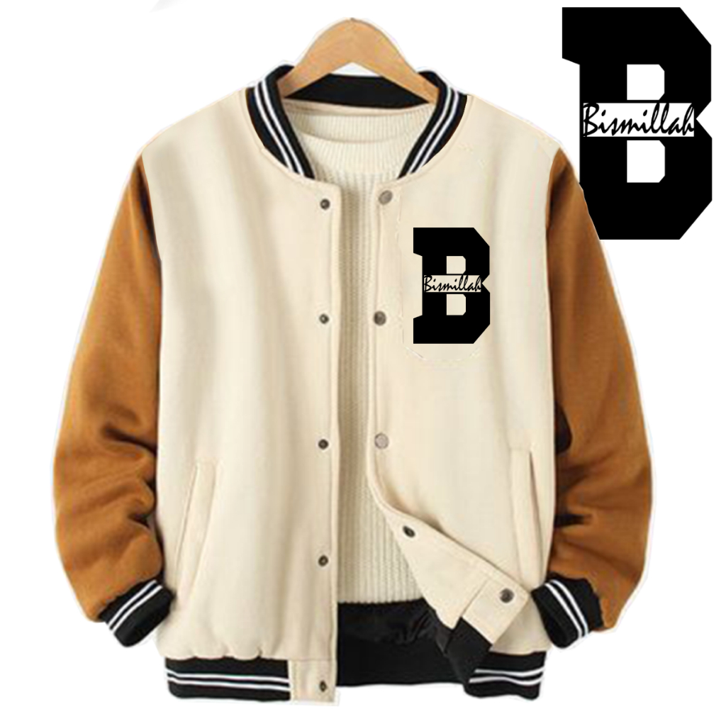 Jual Jacket Bomber Varsity Bismillah Sweater Street Wear Casual