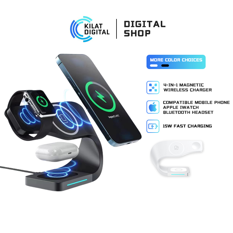 Jual 4 in 1 Wireless Charger 15W Qi Fast Wireless