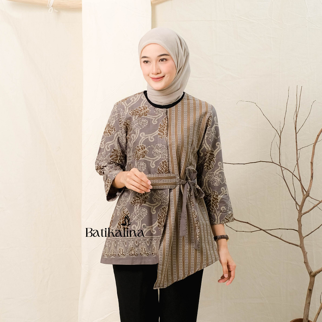 Jual Baju Batik Wanita Modern Atasan Blouse Batik Kerja Kantor Wanita ...