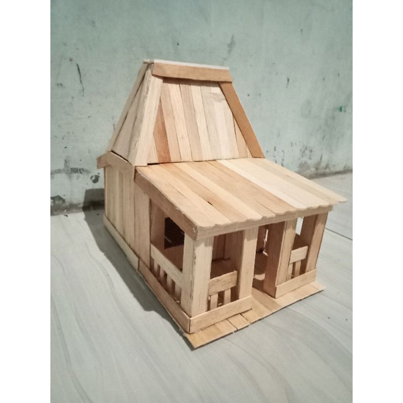 Jual Kerajinan tangan/Rumah adat joglo dari stik es krim | Shopee Indonesia