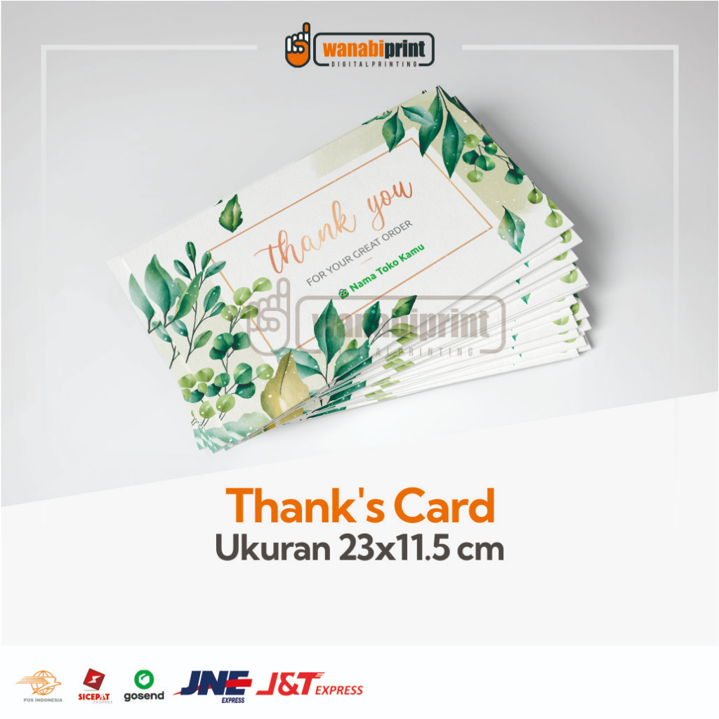 Jual Thanks You Card Custom Olshop Wedding Ultah Kartu Souvenir Kartu Ucapan T Card Ukuran