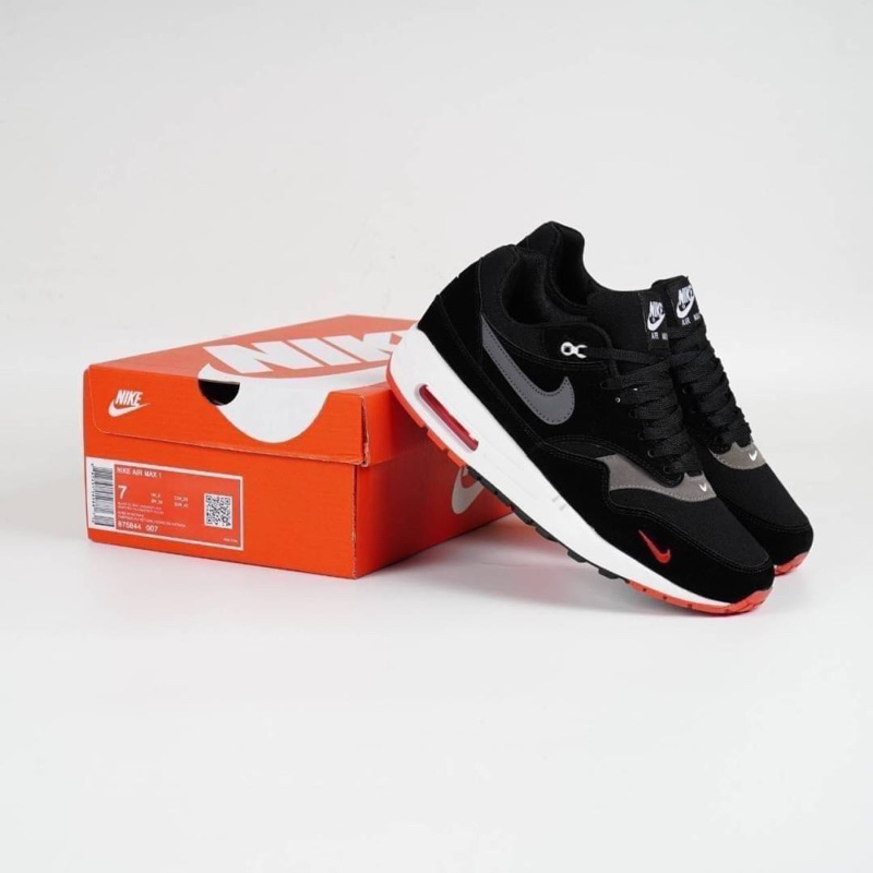 Air max 1 outlet black oil grey red