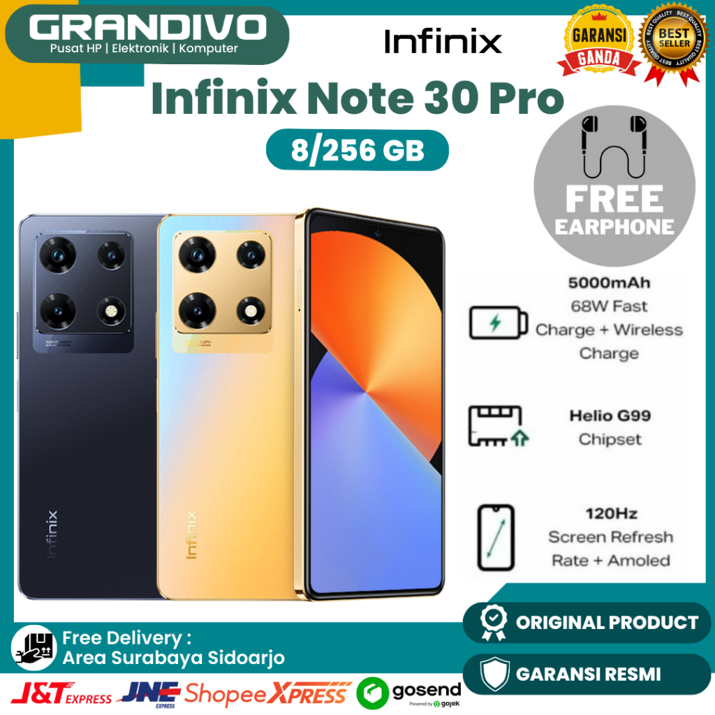 Jual Infinix Note 30 Pro 8/256Gb (8+8GB Extended Ram) 120Hz Amoled 68W ...