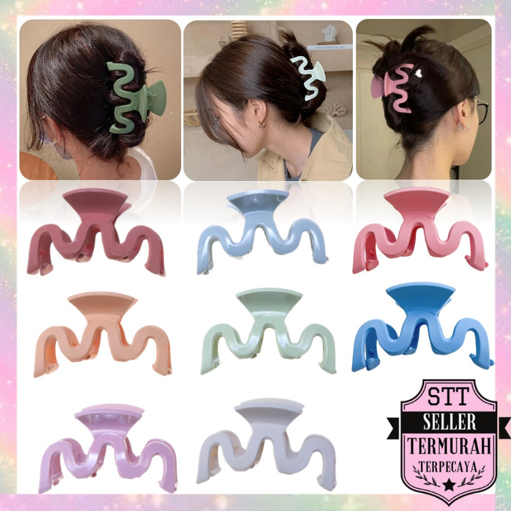Jual STT Jepit Rambut Lengkungan Wanita Doff Jedai Gelombang Jepitan ...