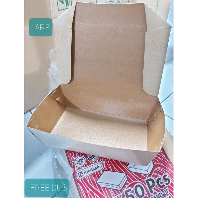Jual Lunch box M Coklat Tanpa Rakit/Dus coklat Tanpa RAKIT utk makanan ...