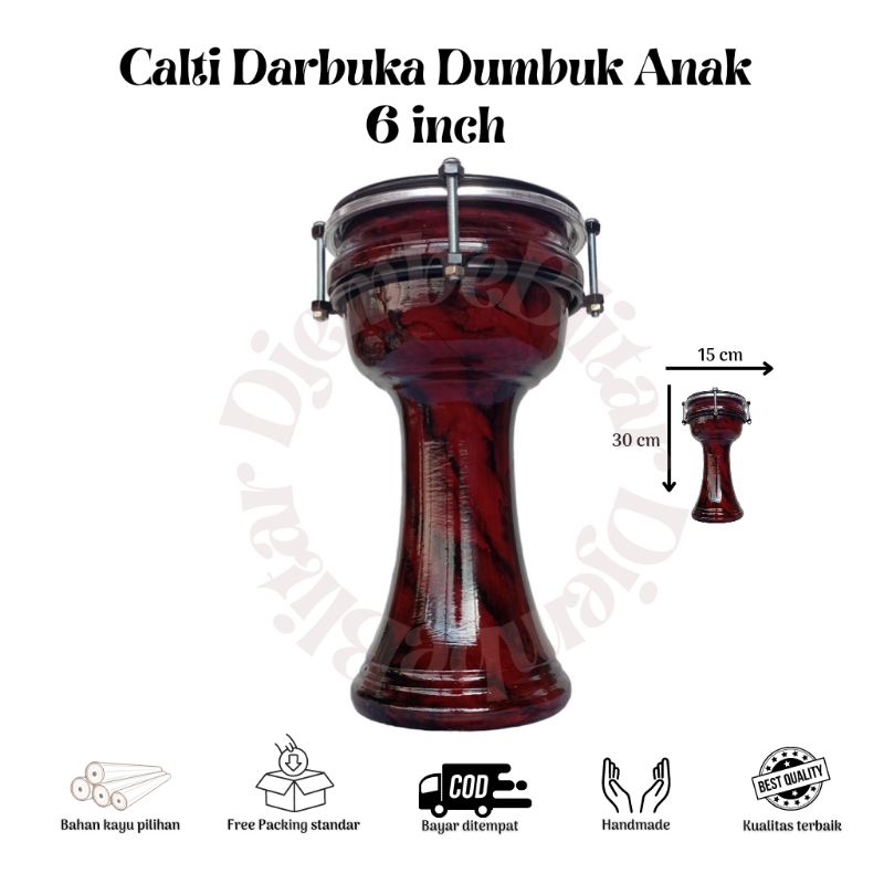 Jual Calti 6 inch 30 cm Mika Darbuka Dumbuk Anak Mainan Anak Alat Musik