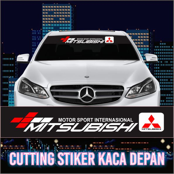 Jual STIKER ( MITSUBISHI MOTOR SPORT B ) / STIKER KACA DEPAN ...