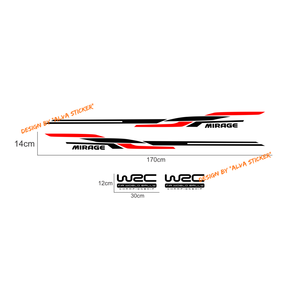 Jual (ALVA) best design sticker mirage list cutting mobil mitsubishi ...