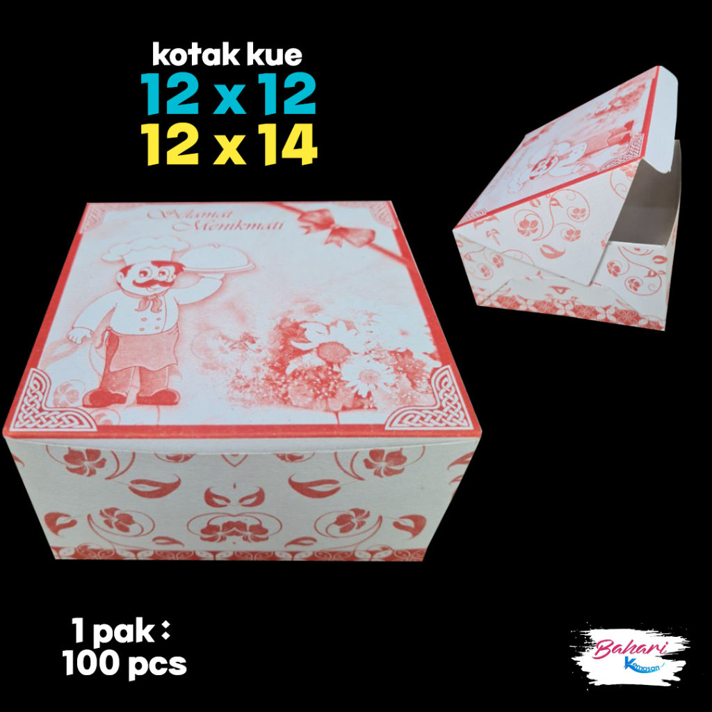 Jual Kotak Kue Box Roti Snack Wadah 12x14 12x12 Isi 100 Shopee Indonesia