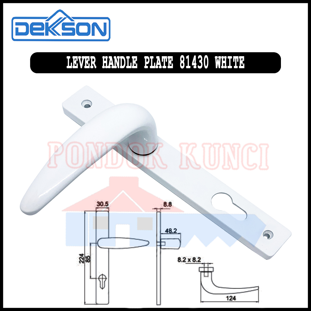 Jual Handle Pintu Plate Putih Dekkson LHP 81430 White Gagang Pintu ...