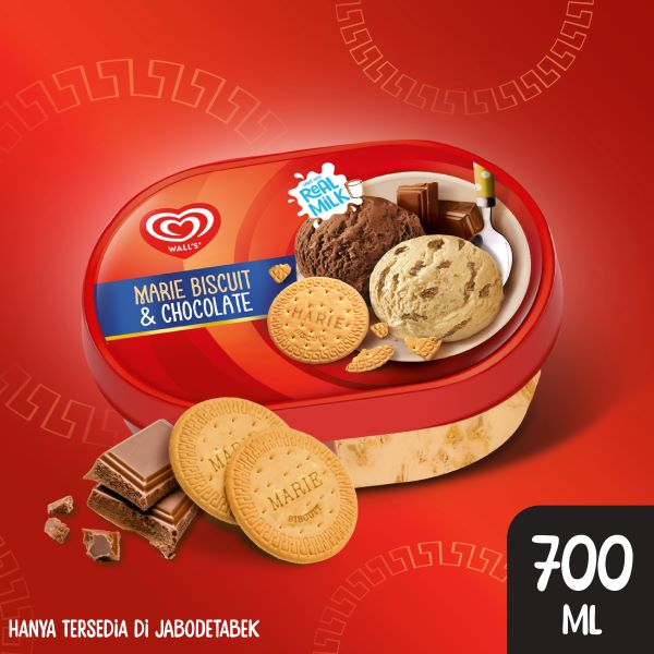 Jual Walls 2in1 Marie Biscuit & Chocolate 700ml Ice Cream Walls